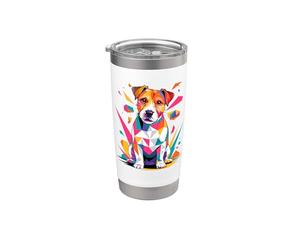 Polygonal Abstract Art Jack Russell Terrier Gobelet isotherme en acier inoxydable double paroi