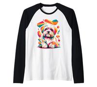 Polygonal Abstract Art Maltese Malteses Manche Raglan