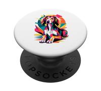 Polygonal Abstract Art Saluki Dog Persian Greyhound PopSockets PopGrip Adhésif