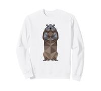 Polygonal Groundhog Illustration Polygon Woodchuck Marmot Sweatshirt