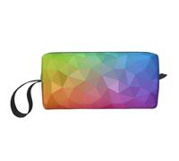 Polygonal Multicolore constitué de Triangles Arc-en-Ciel, Trousse de Maquillage Trousse à cosmétiques Trousse de Toilette de Voyage Portable Pochette de Maquillage