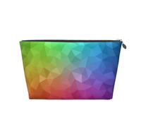 Polygonal Multicolore constitué de Triangles Arc-en-Ciel, Trousse de Toilette Trousse de Maquillage Sac à cosmétiques Trousse de Toilette de Voyage Portable