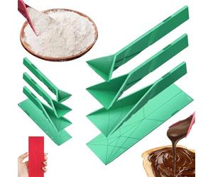 Polygons Flat 3-in-1 Measuring Spoons, 2 Spoons with 6 Different Sizes, Polygons Measuring Spoon Flat, Multifunction Folds Flat Kitchen Gadget Utensils Scoop Cook Baking Liquid Ingredients (Green)