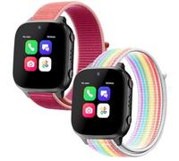 Polyjoy Lot de 2 bracelets de rechange en nylon compatibles avec les montres intelligentes Cosmo JrTrack/Cosmo Jrtrack 2 pour enfants, doux, respirants, réglables et tressés