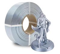 Polymaker Panchroma Bobine de recharge de filament PLA argenté en soie pour impression 3D, compatible avec toutes les bobines réutilisables et toutes les principales imprimantes 3D FDM, sans nœuds