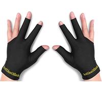 PolyMath Gants de Billard 10pcs/Set, 3 Doigts Ouverts de Billard Pool Queen Gants pour Hommes et Femmes Main Droite et Droite Spandex