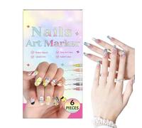 Polymère à séchage rapide - Bâton de sortie constante, lot de 6 pièces avec contrôle de saturation, motif créatif pour adulte, stylo, fournitures de dessin polyvalentes pour, stylos à ongles 6