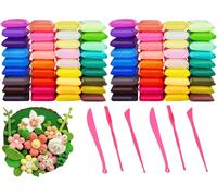 Polymere Clay,72pcs Air Dry Clay Pour Enfants,Pate Polymère,Argile Sèche À L'air,Cuisson Au Four Pate A Modeler Diy Clay Kit,Diy Pâte Craft Kit,Sûr Et Non Toxique,Ultra Légère