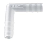 Polypropylène Cylindrique Angle Connecteur pour 7-9 mm Diamètre Tuyaux, Lot de 10
