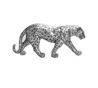 Polyroyal Statue de guépard, décoration d'intérieur, Sculpture de léopard, Figurine de guépard Assis, décoration de Table pour la Maison et Le Bureau (Marchant, argenté)