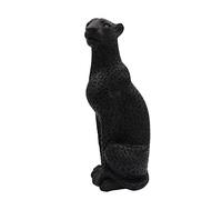 Polyroyal Statue de guépard noire en résine de 28 cm de hauteur, sculpture d'animal moderne, décoration de table pour la maison et le bureau