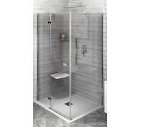 Polysan Fortis Line porte de douche 120 cm à ouverture basculante chrome brillant/verre transparent FL1012L
