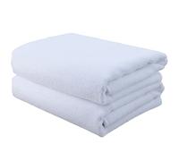 Polyte - 2 Serviettes en Microfibres - séchage des Cheveux - qualité Professionnelle/Salon de Coiffure - sèche Rapidement/ne Peluche Pas - Blanc - 50 x 101 cm