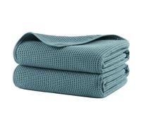 Polyte - 380 GSM Lot de 2 Serviettes de Bain en Microfibres - sèche Rapidement/ne Peluche Pas - Tissu alvéolé - 152,4 x 76,2 cm