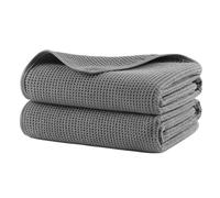 Polyte - 380 GSM Lot de 2 Serviettes de Bain en Microfibres - sèche Rapidement/ne Peluche Pas - Tissu alvéolé - 152,4 x 76,2 cm