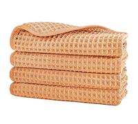 Polyte - 430 GSM 4 Serviettes pour Le Visage - en Microfibres - ne Peluche Pas - Tissu alvéolé - 33 x 33 cm