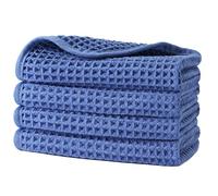 Polyte - 430 GSM 4 Serviettes pour Le Visage - en Microfibres - ne Peluche Pas - Tissu alvéolé - 33 x 33 cm