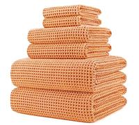 Polyte - 430 GSM 6 Serviettes de Bain en Microfibres - sèche Rapidement/ne Peluche Pas - Tissu alvéolé - Assortiment de différentes tailles/152 x 76,2 cm