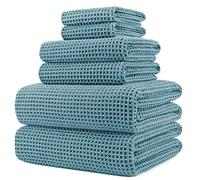 Polyte - 430 GSM 6 Serviettes de Bain en Microfibres - sèche Rapidement/ne Peluche Pas - Tissu alvéolé - Assortiment de différentes tailles/152 x 76,2 cm