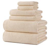 Polyte - 430 GSM 6 Serviettes de Bain en Microfibres - sèche Rapidement/ne Peluche Pas - Tissu alvéolé - Assortiment de différentes tailles/152 x 76,2 cm