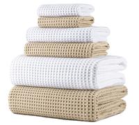 Polyte - 430 GSM 6 Serviettes de Bain en Microfibres - sèche Rapidement/ne Peluche Pas - Tissu alvéolé - Assortiment de différentes tailles/152 x 76,2 cm