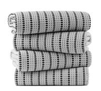 Polyte - 430 GSM Lot de 4 Serviettes de Bain en Microfibres - sèche Rapidement/ne Peluche Pas - Tissu alvéolé - 152,4 x 76,2 cm