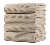 Polyte - 430 GSM Lot de 4 Serviettes de Bain en Microfibres - sèche Rapidement/ne Peluche Pas - Tissu alvéolé - 152,4 x 76,2 cm