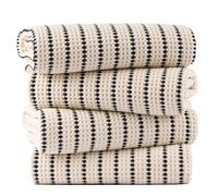 Polyte - 430 GSM Lot de 4 Serviettes de Bain en Microfibres - sèche Rapidement/ne Peluche Pas - Tissu alvéolé - 152,4 x 76,2 cm