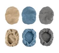 Polyte - 6 Housses en Microfibres - Recharge pour raclette Pare-Brise - ne Peluche Pas - Bleu/Gris/Bleu-Canard - 15 x 10 cm