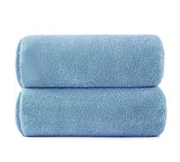 Polyte Lot de 2 serviettes de bain surdimensionnées en microfibre à tissage torsadé, non pelucheuses, à séchage rapide, 152,4 x 76,2 cm, bleu, ML-TTB3060-XXX2