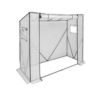 Polythene Greenhouse PE Semi-Transparent Flower Plants Gardening Outdoor Tarpaulin Waterproof Multi-Purpose Plant House(White)