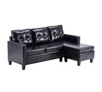 Polyuréthane combiné canapé confortable en forme de L 194 x 126 x 89 cm Convertible Design simple Assembly (Color : White-Patch Five-Pointed star4, Size : Three Seat) (D Three Seat)