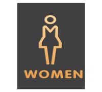 polyuréthane creux. Panneau d'orientation des toilettes hommes/femmes for centre commercial et immeuble de bureaux - Plaque de rappel sur la porte(H)