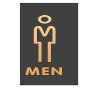 polyuréthane creux. Panneau d'orientation des toilettes hommes/femmes for centre commercial et immeuble de bureaux - Plaque de rappel sur la porte(G)