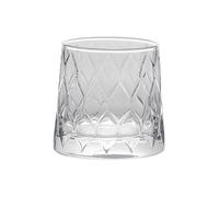 Polyvalent Verres à whisky en verre texturé transparent soufflé la main avec motif diamant relief(Petit)