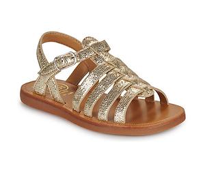 Pom d'Api Sandales plates PLAGETTE STRAP in Doré 37