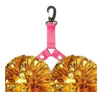 Pom Holders for Cheer Bag - Button Organizer Clip for Cheer Accessories | Portable Pom Hanger with Closure, Cheerleading Gear Holder, Ideal for Girls Team Practice School, 21.6x2.54cm Black Blue Pink