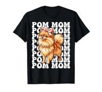 Pom Mom Mama Poméranian Dog Mère Fête des Mères Coquette Bow T-Shirt