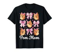Pom Mom Mama Poméranian Dog Mère Fête des Mères Coquette Bow T-Shirt