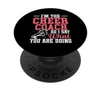 Pom-Pom Girls Cheer Coaching Poms Je suis The Cheer Coach PopSockets PopGrip Adhésif