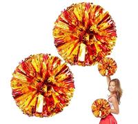 Pom Poms Cheerleading - 2 Pièces Pom En Plastique Brillant, Poignée Légère Et Durable, Accessoire Vibrant Squad Spirit | Costume De Fête De Sport De Danse Pour Filles, Adolescents, Spectacle Pour
