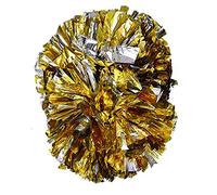 Pom Poms Pompons, 8 Couleurs Cheerleading Poms, 29cm 144g 1 Paire pour Les Activités d'aérobic Cheerleader (Or + Argent)