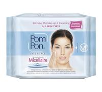 Pom Pon MICELLAIRE Lingettes démaquillantes visage et yeux, aux ingrédients naturels, démaquillage et nettoyage intenses, 20 unités