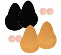 POMAMZ 2 Paires Soutien Gorge adhesif Remonte Sein Invisible Push Up Soutien Gorge Adhesif sans Bretelles Soutien Gorge Bande Adhesive Poitrine avec 2 Paires Cache Tetons,E-F Cup