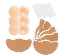 POMAMZ Soutien-Gorge Adhésif Invisible Push-Up - 3 Paires Bandes Redressement Sein, Tétons Réutilisables - Remonte Sein Adhésif Boob Tape pour Robe Dos Nu, Bikini, Beige A-B
