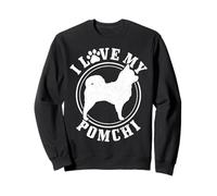 Pomchi Dog J'aime Mon Papa Maman Pomchi Sweatshirt