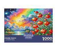 Pomegranate Blossom Puzzle 1000 Pieces Cadeau Unique Jeu Éducatif Challenge Toy À De Qualité Supérieure Peinture Art pour Adultes Et Enfants À Partir De 14 Ans 38x26cm/1000pcs