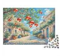 Pomegranate Blossom Puzzle Adulte pour Décoration Murale - Rue de la Grenade au Village Jeu Éducatif Décompression 1000Pc 70x50cm/1000pcs