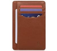 Pomelo Best Portefeuille fin pour homme avec poche avant minimaliste en cuir véritable avec blocage RFID, taille moyenne, marron