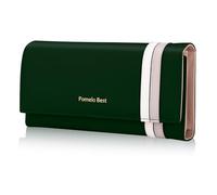 Pomelo Best Portefeuille pour Femme en Cuir Synthétique avec Bloqueur RFID avec de Nombreux Compartiments pour Cartes et Porte à Monnaie, Classique (Verte)